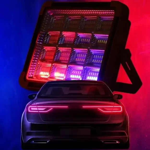 LED прожектор с солнечной панелью, портативный, с функцией Power Bank (USB-C), 200Вт