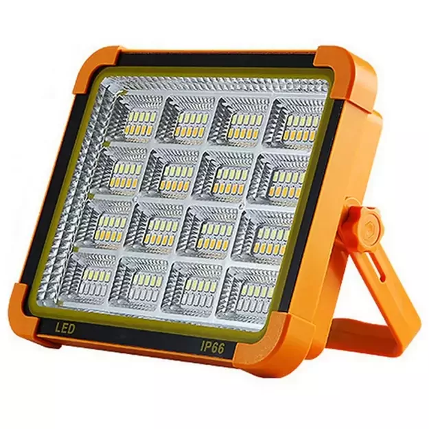 LED прожектор с солнечной панелью, портативный, с функцией Power Bank (USB-C), 200Вт