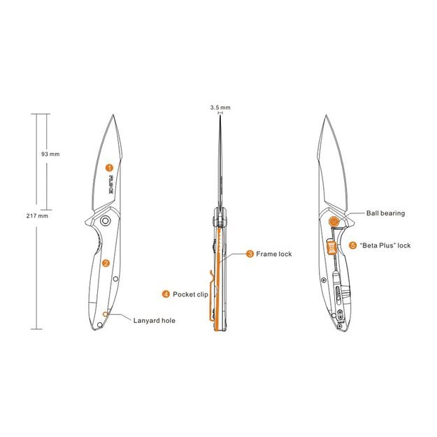 Нож Ruike P128-SB, черный