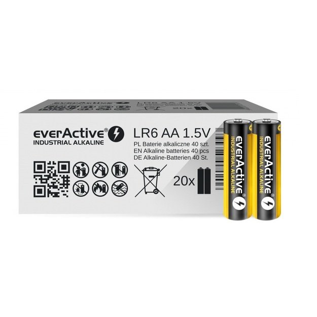 AA baterijos EverActive Industrial Alkaline LR6 40vnt.