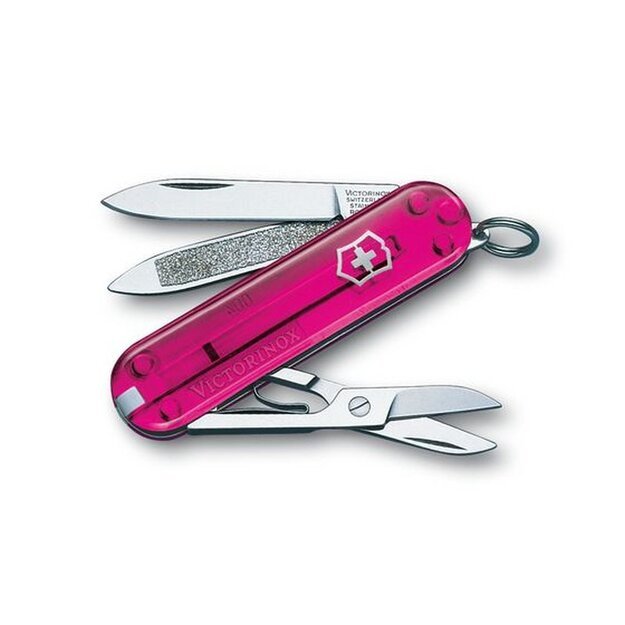 Карманный нож Victorinox Classic / многофункциональный. Розовый прозрачный 0.6203.T5