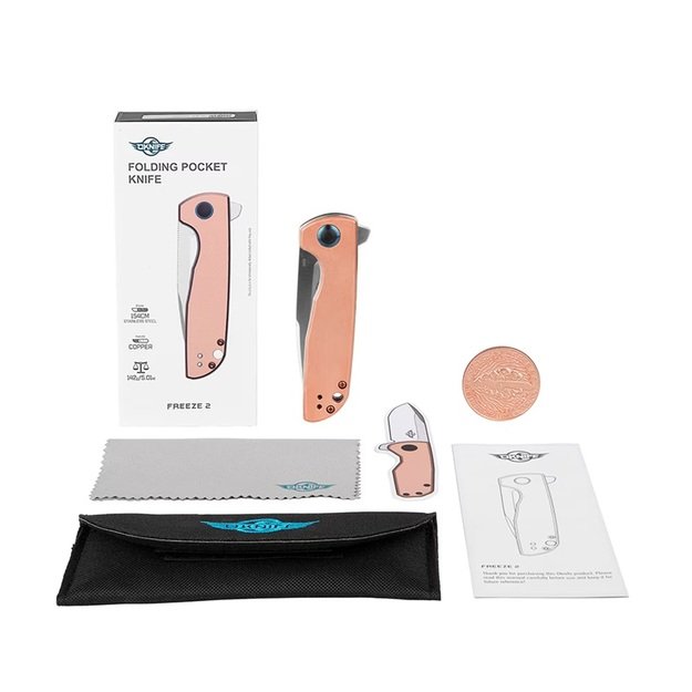 Olight Oknife Freeze 2 varinis sulankstomas peilis - nerūdijantis plienas, 154 cm