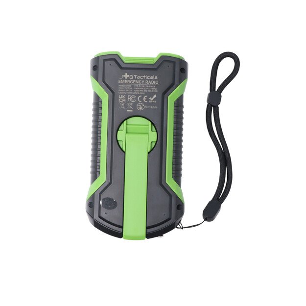 Avarinis radijas su dinama, žibintuvėliu, saulės baterija, 5000mAh talpa
