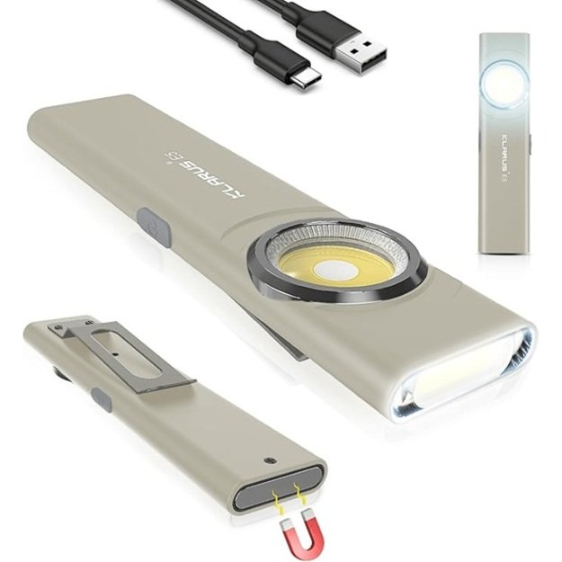 Магнитный EDC-фонарик KLARUS E5, бежевый