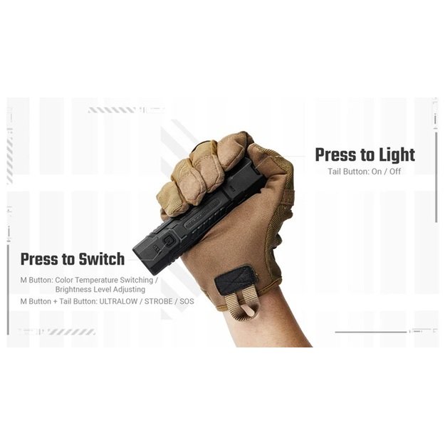 Nitecore EDC07 žibintuvėlis 1500lm, MCT, Sand