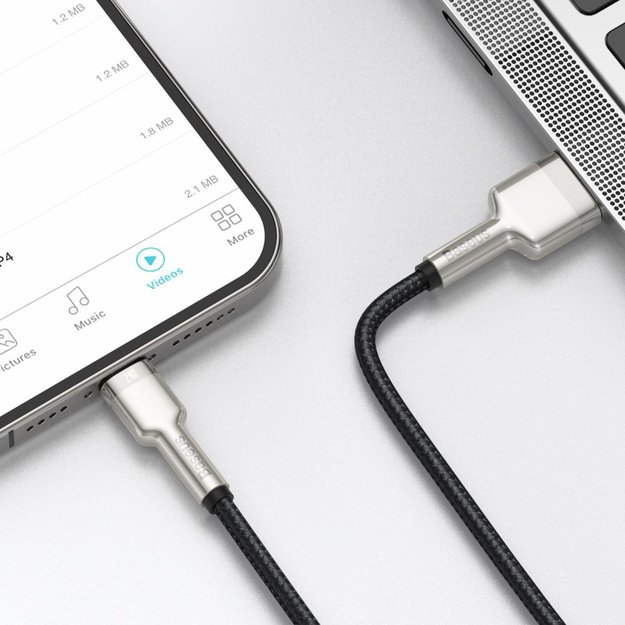USB cable for Lightning Baseus Cafule, 2.4A, 1m (black)