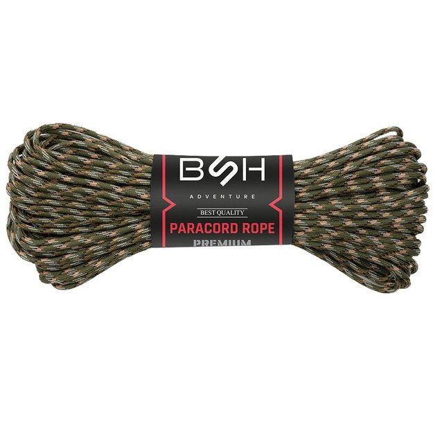 BSH ADVENTURE BR-006D premium klasės virvė 30m Camo