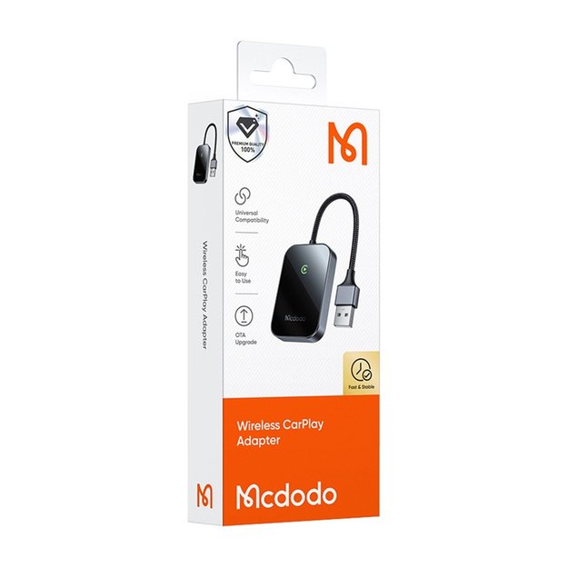"CarPlay" belaidis adapteris su USB kabeliu "McDodo CA-7210", juodas