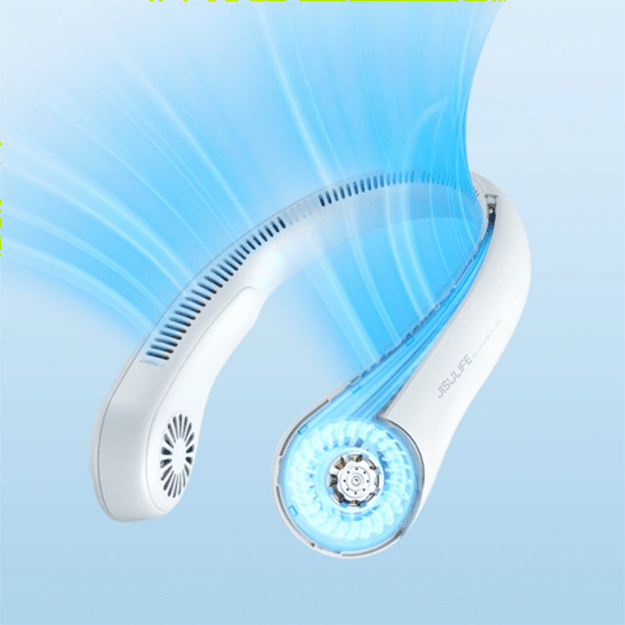 Jisulife Neck Fan 4 5000mAh nešiojamas USB kaklo ventiliatorius – pilkas