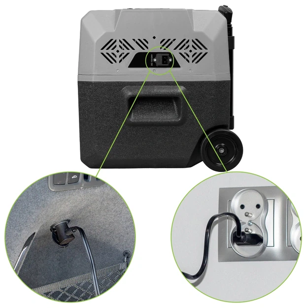 Kelioninis šaldytuvas 35L DC 12/24V AC 220-240V, vienos kameros, su ratukais, „Travel series VA-T35“, Vayox