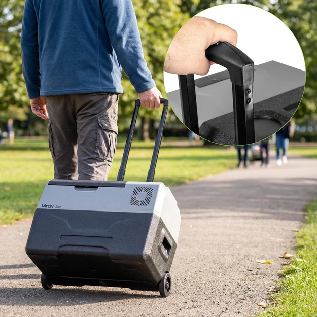 Kelioninis šaldytuvas 35L DC 12/24V AC 220-240V, vienos kameros, su ratukais, „Travel series VA-T35“, Vayox
