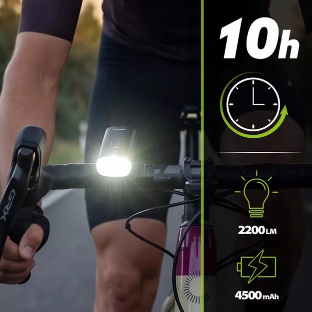 Vayox priekinis dviračio žibintas 4500mAh 2000lm IPX6 VAF2200