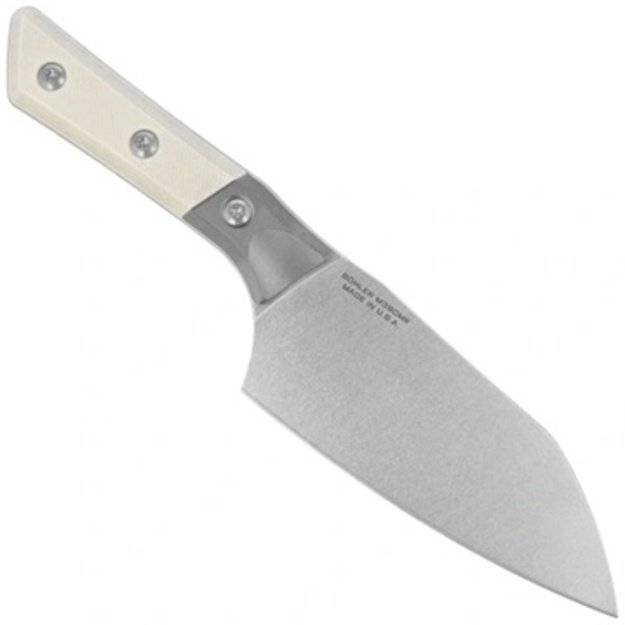 Microtech Santoku virtuvinis peilis 6" Titanium Bolster/Ivory G10, Stonewashed M390MK 3200B-10IV