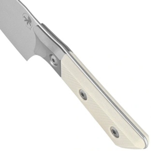 Microtech Santoku virtuvinis peilis 6" Titanium Bolster/Ivory G10, Stonewashed M390MK 3200B-10IV