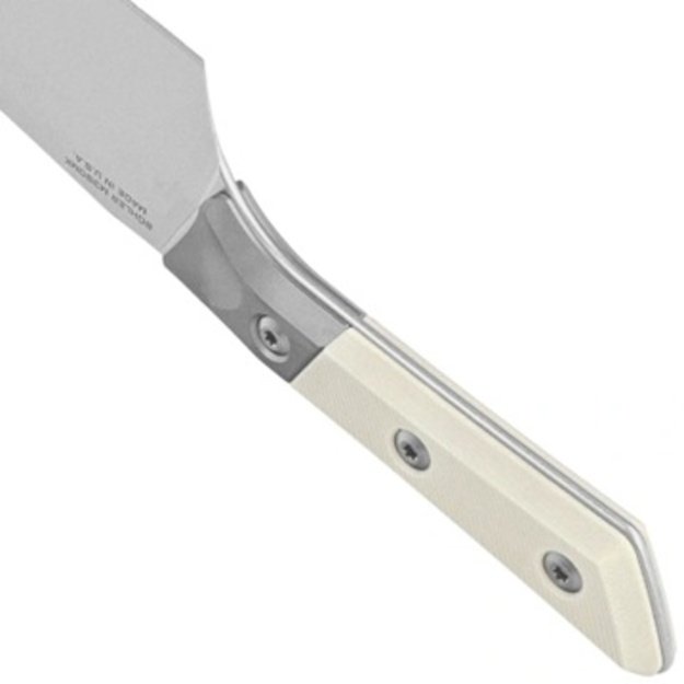 Microtech Santoku virtuvinis peilis 6" Titanium Bolster/Ivory G10, Stonewashed M390MK 3200B-10IV