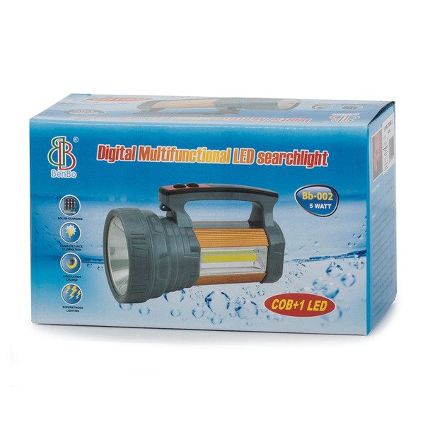 Prožektorius su POWER BANK funkcija ir saulės baterija SOLAR LED XM-L L2 COB