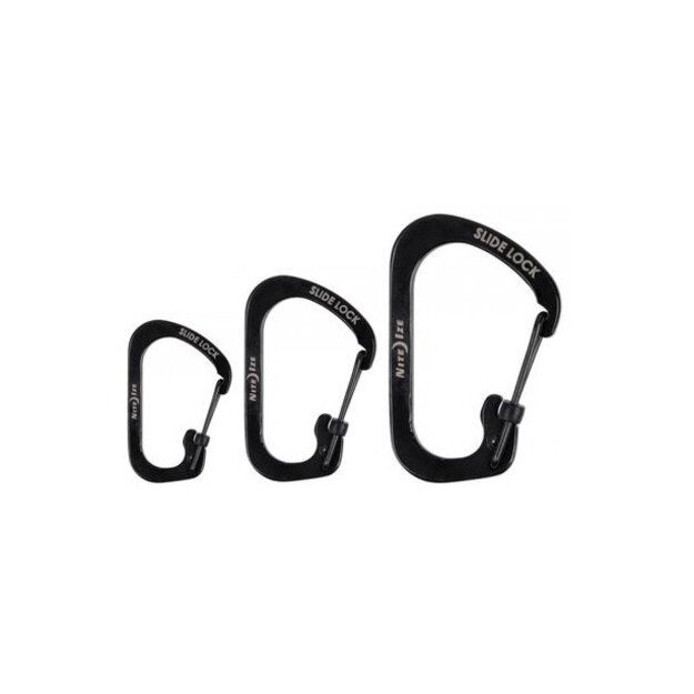 Nite Ize – „SlideLock“ karabinų rinkinys Nr. 2, Nr. 3, Nr. 4 – Juoda – CSLC-01-R6