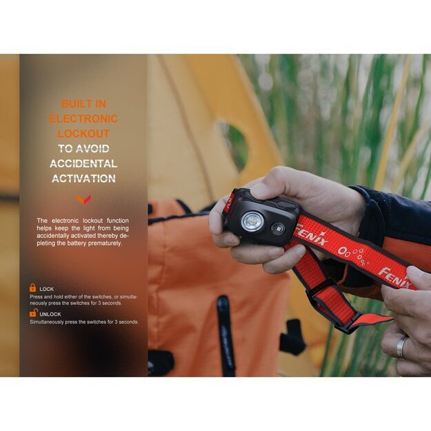 Fenix HL16 žibintuvėlis 450lm, juodas