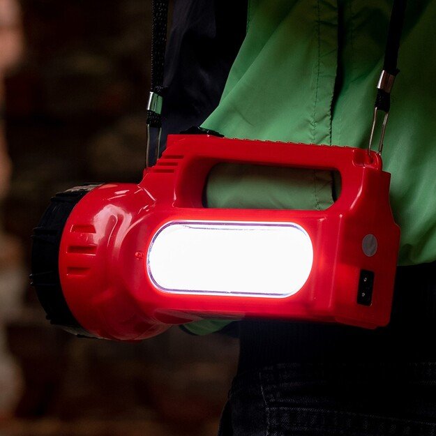 Vayox VA0123 2-in-1 įkraunamas žibintuvėlis su šoniniu apšvietimu ir saulės baterijos įkrovimu