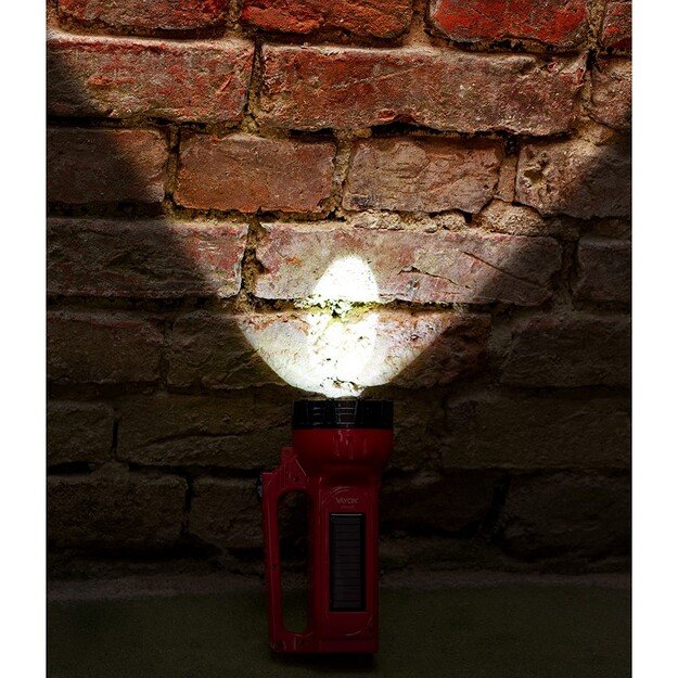 Vayox VA0123 2-in-1 įkraunamas žibintuvėlis su šoniniu apšvietimu ir saulės baterijos įkrovimu