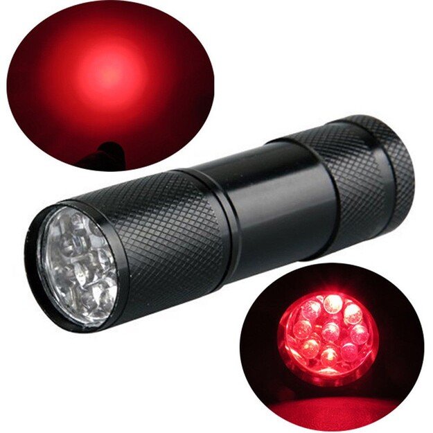 Raudonos šviesos žibintuvėlis 9 LED