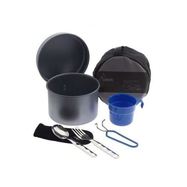 Turistinių puodų ir indų rinkinys Non Stick Aluminium Cooking Set 1,25 L