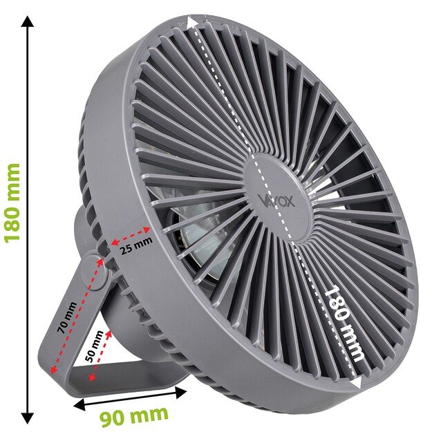 Vayox Портативный перезаряжаемый вентилятор с подсветкой 6xSMD VA0337G