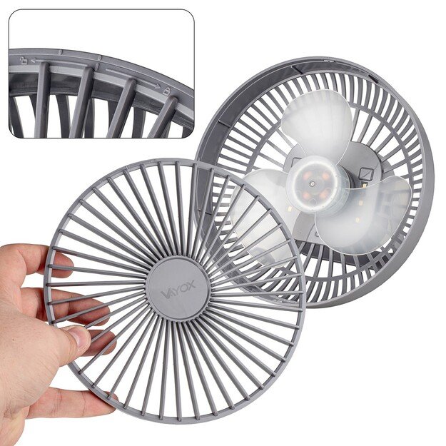 Vayox Портативный перезаряжаемый вентилятор с подсветкой 6xSMD VA0337G