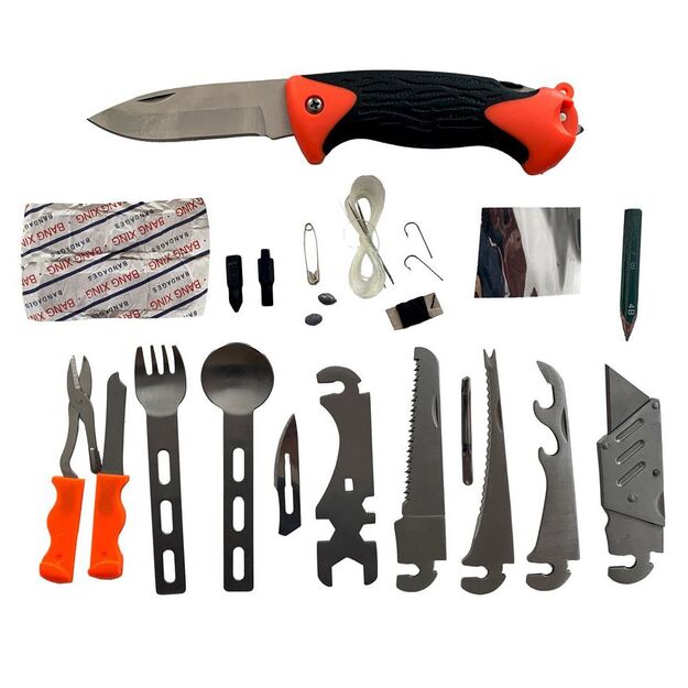 Texar Bushcraft kit oranžinėje dėžutėje