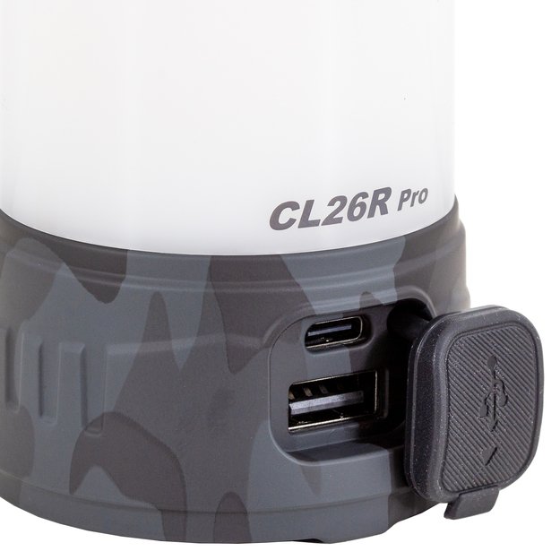 Светодиодный кемпинговый фонарь Fenix CL26R Pro с USB-подключением Grey Camo