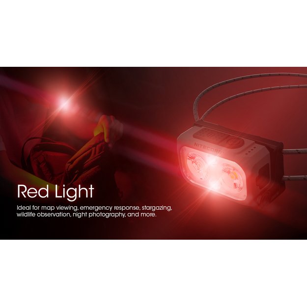 Nitecore NU21 galvos žibintas, 360 liumenų, geltonas