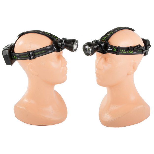 LED galvos žibintuvėlis XHP160 su priartinimo funkcija, powerbank funkcija