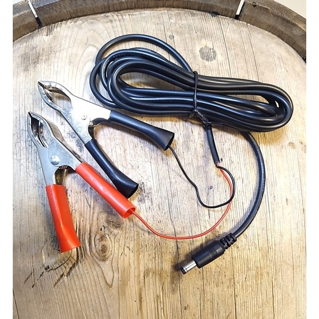 2m akumuliatoriaus laidas su gnybtais skirtas 6V/12V išoriniam maitinimo šaltiniui NITEforce ir kitoms stebėjimo kameroms