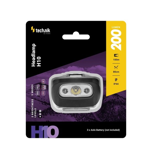 Technik H10 žibintuvėlis LED + raudona šviesa (200 liumenų) 3xAAA