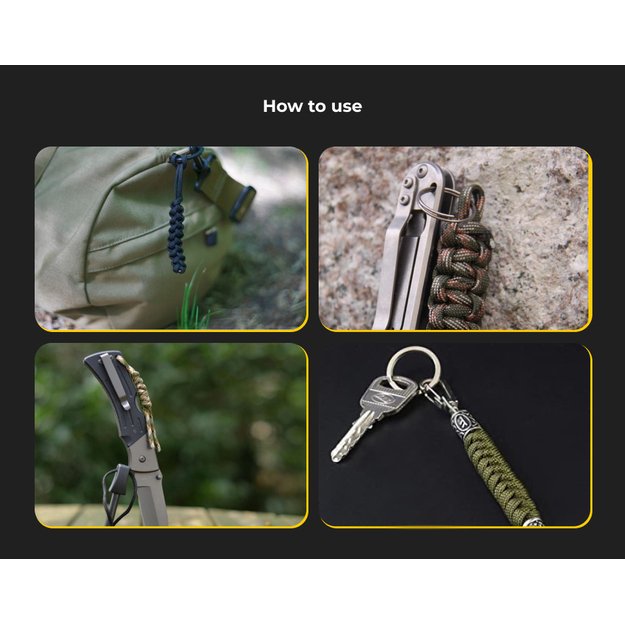 EDCX Paracord dirželis juodas - army green 1660