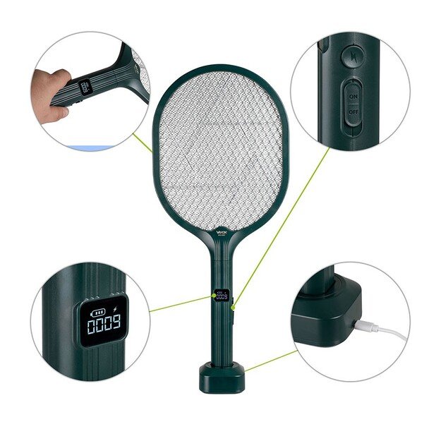 Vayox elektrinė vabzdžių gaudyklė 6xSMD 1200mAh IKV-957 Tamsiai žalia