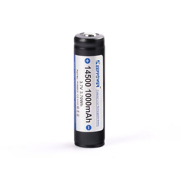 Keeppower 14500 - 1000 mAh, 3,6 - 3,7 V ličio jonų akumuliatorius su PCB apsauga 1 VNT P1450C2