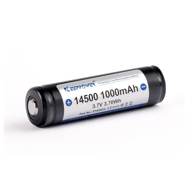 Keeppower 14500 - 1000 mAh, 3,6 - 3,7 V ličio jonų akumuliatorius su PCB apsauga 1 VNT P1450C2