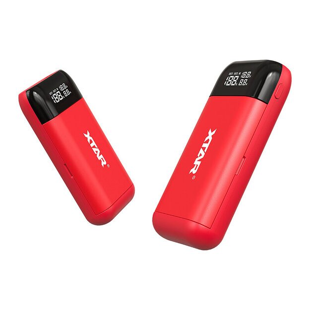 Pakrovėjas ir Powerbank viename XTAR PB2S, raudonas