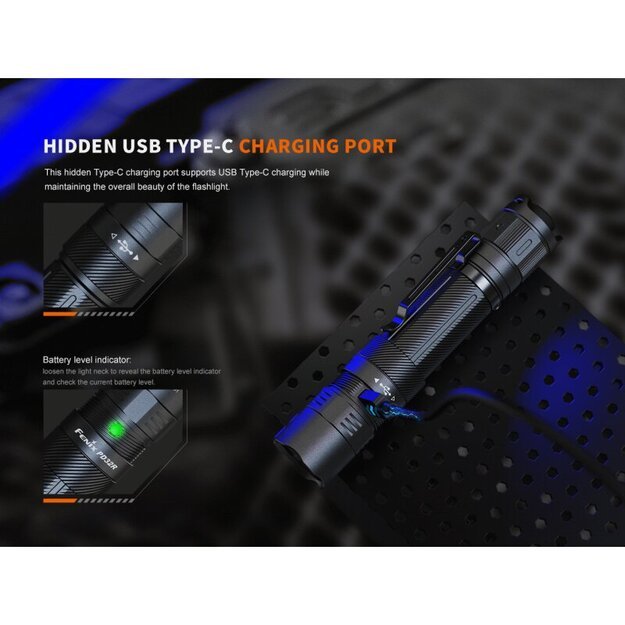 Fenix ​​​​PD32R LED žibintuvėlis su USB jungtimi