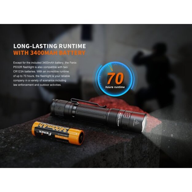 Fenix ​​​​PD32R LED žibintuvėlis su USB jungtimi