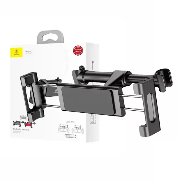 Baseus planšetinio kompiuterio laikiklis automobilio galvos atramai (juodas)