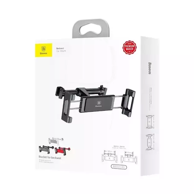 Baseus planšetinio kompiuterio laikiklis automobilio galvos atramai (juodas)