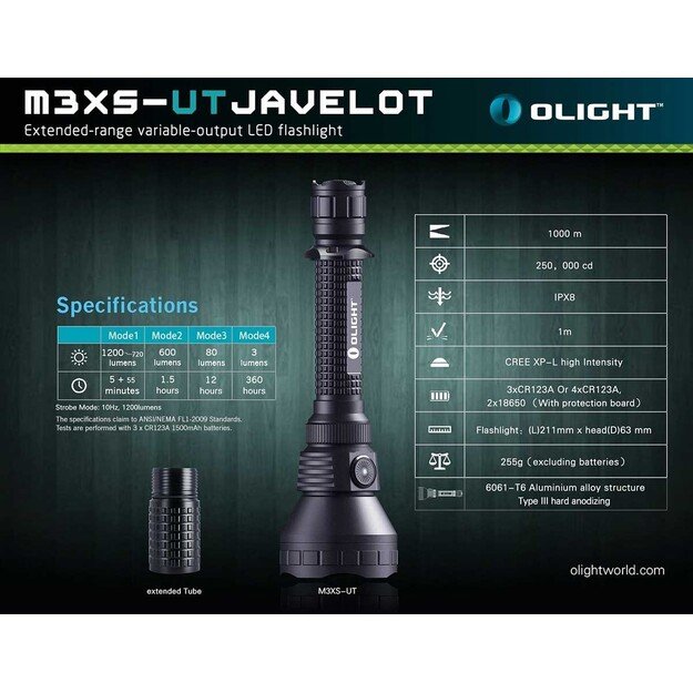 OLIGHT M3XS-UT JAVELOT žibintuvėlis