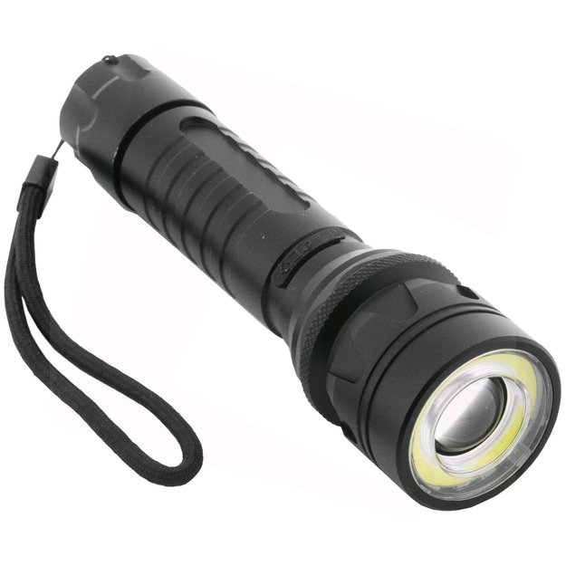 Įkraunamas aliuminis žibintuvėlis Entac 10W Alu 550lm Zoom