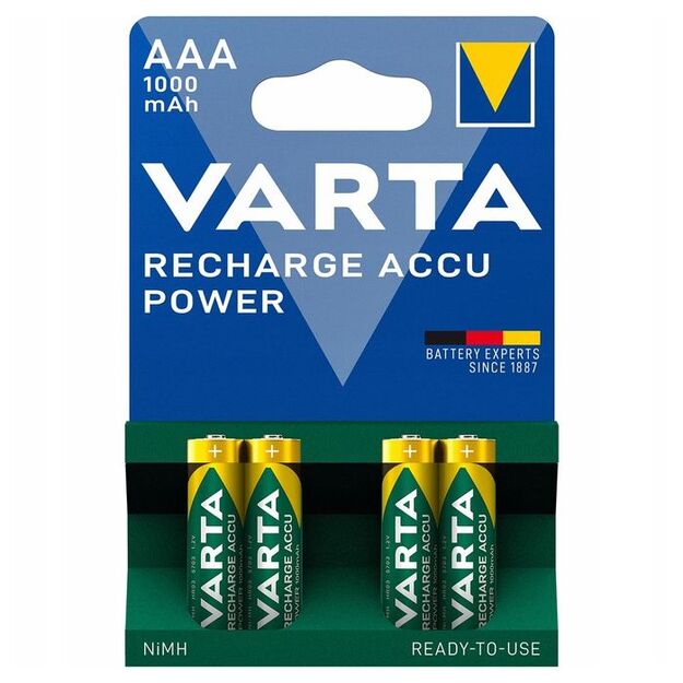 AAA įkraunamos baterijos Longlife Accu AAA 1000 mAh (4vnt) VARTA 5703