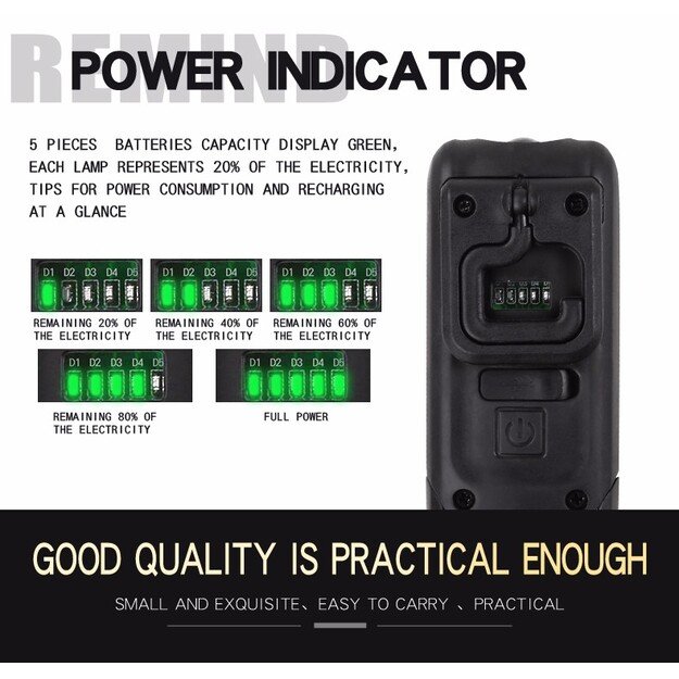 Supfire G6, USB, 140 lm darbo žibintas