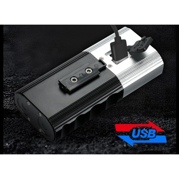 Supfire BL06 dviračio žibintas, USB, POWER BANK, 600lm