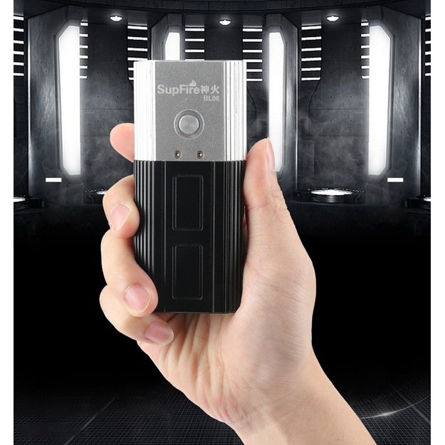 Supfire BL06 dviračio žibintas, USB, POWER BANK, 600lm