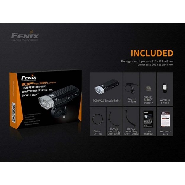 Fenix BC30 V2.0 dviračio žibintas